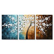 Winpeak Hand Painted White Flower Oil Painting Modern Flo Https Www Amazon Com Dp B01e4wngi2 Floral Wall Art Canvases Wall Canvas Abstract Canvas Wall Art