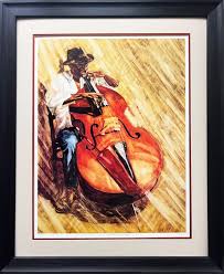 Alonzo Adams "bass Rhapsody" Hand Signed & # FRAMED Black Art Music