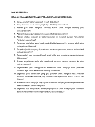 Panduan dan contoh soalan temuduga latihan separa via www.slideshare.net. Soalan Temu Bual