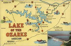 Disease spread from southwestern missouri to the lake of the ozarks region is expected. Map Of Lake Of The Ozarks Missouri Postcard