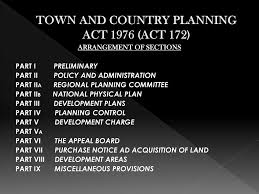 Town and country planning amendment act 1980. Building Legislations And Regulations 1 Town And Country Planning Act 1976 Act 172 2 Street Drainage And Building Act 1974 Act 133 3 Uniform Ppt Download