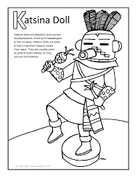 Make a hopi kachina doll from a toilet paper tube, paint, fabric, felt, feathers, beads, and other items found around the house. Katsina Doll Coloring Page
