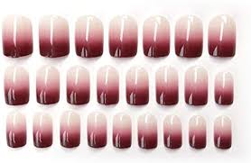 Coloured nail tips are a cuter version of the french manicure. Csch Kunstliche Nagel 24pcs Red Wine Gradient Color Fake Nails Tips Long Style Acrylic Fashion Popular Nail Art False Nails With Double Sided Sticker Amazon De Baumarkt