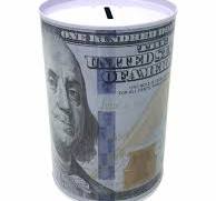 Big 100 Dollars Bill Tin Saving Bank Box / Money Can
