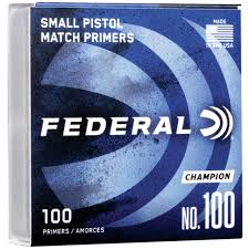 FEDERAL #100 SMALL PISTOL PRIMERS 100 PACK - Fin Feather Fur Outfitters