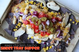 Easy Chicken Nacho Sheet Tray Supper Mix Match Mama Recipe In 2020 Easy Chicken Nachos Easy Chicken Supper