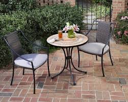 Outdoor Home Styles Terra Cotta 3pc Tile Top Bistro Set Black Bistro Patio Set Bistro Table Outdoor Outdoor Bistro Set
