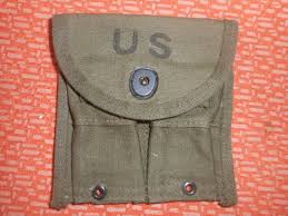 U.S.ARMY:VIET NAM WAR 1 MAGAZINE POUCH,DOUBLE,WEB,CARBINE Cal .30 M-1