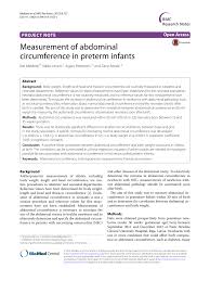 Pdf Measurement Of Abdominal Circumference In Preterm Infants