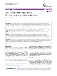 pdf measurement of abdominal circumference in preterm infants