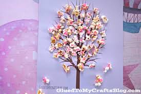 Paint your own cherry blossom tree painting. Cherry Blossom Popcorn Tree Kid Craft W Free Printable Template