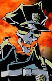 The glasses over justice wear throughout the series are similar to those worn by kamina and simon in prior trigger series gurren lagann. Inferno Cop Inferno Cop Myanimelist Net