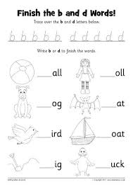 Finish The Words Worksheets B And D Sb12229 Sparklebox Kindergarten Worksheets Phonics Worksheets Learning Worksheets