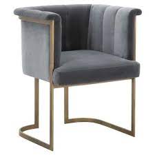 Bessy Modern Classic Grey Velvet Upholstered Brass Steel Dining Chair In 2021 Velvet Dining Room Chairs Steel Dining Chair Dining Chairs