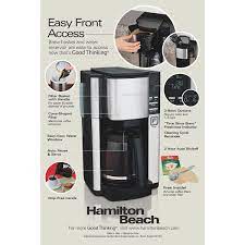 Never pull from the power cord. 12 Cup Programmable Coffee Maker With Front Fill Water Reservoir Cone Filters Black Stainless 46380 Hamiltonbeach Com