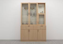 Crockery unit cabinet with modular kitchen designs. Sleek Structured Crockery Unit Made Up Of Plywood With Laminate Finish The Light Wooden Color Of The Produ Crockery Unit Glass Cabinet Doors Crockery Cabinet