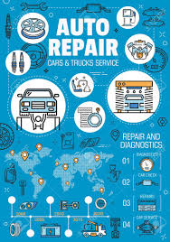 Auto Repair Wash And Diagnostics Vector Infographics Of Cars