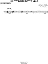 4 variations on happy birthday piano music piano sheet music piano sheet music free. Mildred Hill Happy Birthday To You Sheet Music Cello Trombone Bassoon Baritone Horn Or Double Bass In G Major Download Print Sku Mn0155646