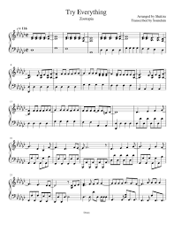 Print And Download In Pdf Or Midi Try Everything Saw This Movie Last Week And I Really Wanted To Transcribe The Highly F Piano Sheet Music Piano Sheet Shakira