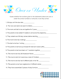 Once you get beyond the initial shock of getting a positive pregnancy test, you'll start to settle into the idea of becom. Free Printable Over Or Under Baby Shower Game