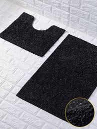 Black And White Bath Rug Set Shiny Sparkling Bath Mat Set 2 Piece Non Slip Pedestal Mat Toilet Bathroom Mat Bathroom Rugs Bathroom Area Rugs Purple Bathroom Rug