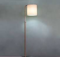 Designer Modern Brushed Nickel Metal and Downwards Fabric Stand Lighting  Floor Lamp