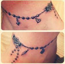 Blue Rosary Tattoo On Foot Stock Photo Gallery Software Ankle Bracelet Tattoo Tattoo Bracelet Charm Bracelet Tattoo