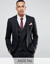 Shop over 1,800 asos men's suits from top brands such as calvin klein, gianni feraud and harry brown and earn cash back from your favorite retailers. Asos Design Tall Skinny Suit Jacket In Black Asos