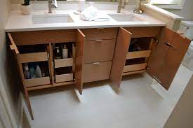 What are the rails that a pull out shelf is attached to? Bath Vanity With Wood Pull Out Drawers Modern Bathroom Boston By Columbia Cabinets Houzz