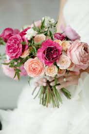 Bridal Bouquet Bright Colored Wedding Flower Garden Roses Coral Peach Hot Pink Bridal Bouque Cheap Wedding Flowers Bright Pink Wedding Bridal Bouquet Pink