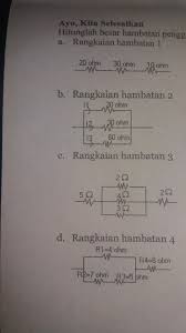 Dari grafik tersebut, dapat disimpulkan jika di dalam rangkaian seri, semakin besar hambatannya maka akan semakin besar juga tegangannya sebab kuat arusnya sama. Hitunglah Besar Hambatan Pengganti Beberapa Rangkaian Hambatan Berikut Liat Gambar Ya Brainly Co Id