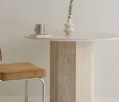 OEM ODM moderno de lujo Hexagonal blanco redondo travertino mesa de comedor  diseño convertible para uso en el Hotel redondo comedor conjunto