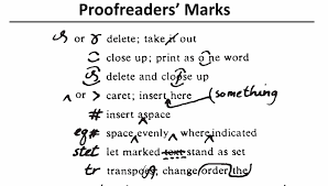 rates on standard proofreading marks correction