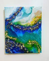 Resin Geode Acrylic Art Piece Ebay Acrylic Art Art Resin Painting