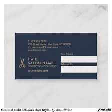 Minimal Gold Scissors Hair Stylist Referral Card Zazzle Com Referral Cards Hair Salon Names Referrals