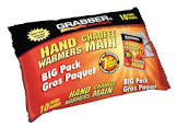 Big Pack Hand Warmers for Gloves/Pockets, 7 hours of Warmth, Instant Heat, 10-Pair Grabber