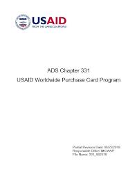 Maybe you would like to learn more about one of these? Ads Chapter 331 U S Agency For International Development