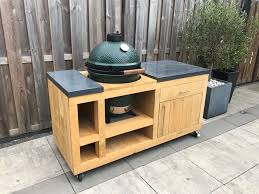big green egg tafel eikenhout met opbergkast modern bbq tafel eikenhout buitenkeukens buitenkeuken
