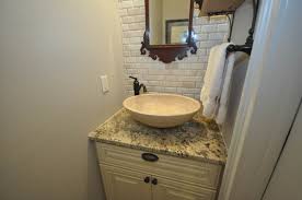 powder room remodel with new flooring