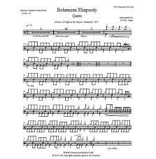 Drum Score Queen Bohemian Rhapsody Drums Sheet Drum Sheet Music Bohemian Rhapsody
