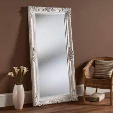 Our full length mirrors are ideal for checking out your outfits before heading out of the house. Yg137 White Leaner Decorative Framed Mirror Swept Detailed Frame