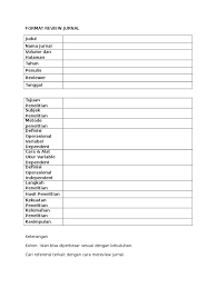 Silakan ikuti program training menulis cepat yang dipandu langsung oleh dosen, penulis buku, peneliti, wartawan, guru. Format Standar Review Jurnal