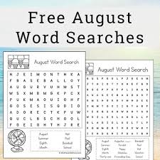 Animals, cars, holidays and more. Free Printable August Word Search Printable Puzzle For Kids