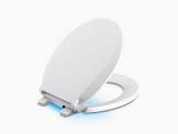 Cachet LED Nightlight Quiet-Close Round Front Toilet Seat in White 75758-0 Kohler