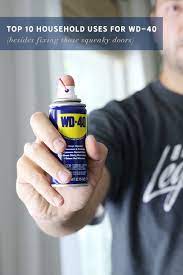 Usually applying a lubricant of choice on the hinges of a door can get rid of that squeak right away. Ten Things We Use Wd 40 For Besides That Squeaky Door Chris Loves Julia