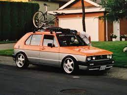 vw mk1 rabbit oz mizar wheels golf lowered gli jetta vw mk1 static stance volkswagen orange sliver thule oz wheels