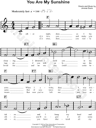 You'll never know, dear, how much i love you. Jimmie Davis You Are My Sunshine Sheet Music For Beginners In C Major Download Print Sku Mn0128987
