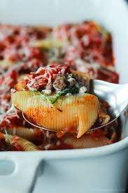 Easy Stuffed Shells With Ground Beef Spinach Mushrooms Recipe Spinach Stuffed Mushrooms Ground Beef And Spinach Ground Beef Recipes Easy