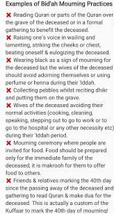 Some Examples Of Bid Ah Mourning Practices These Have No Basis In The Quran Or The Sunnah Please Avoid Them Source Islamqa Info Quran Mourning Practice