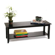 Driftwood/white large rectangle wood coffee table with shelf. Black Convenience Concepts American Heritage Coffee Table With Shelf Tables Home Kitchen Rayvoltbike Com